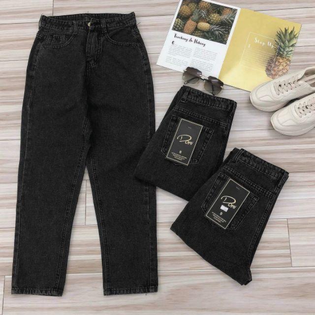 Quần baggy jean nữ   Quần baggy jean nữ màu xám trơn lưng cao size nhỏ từ 40kg - 55kg thời trang jean 2KJean