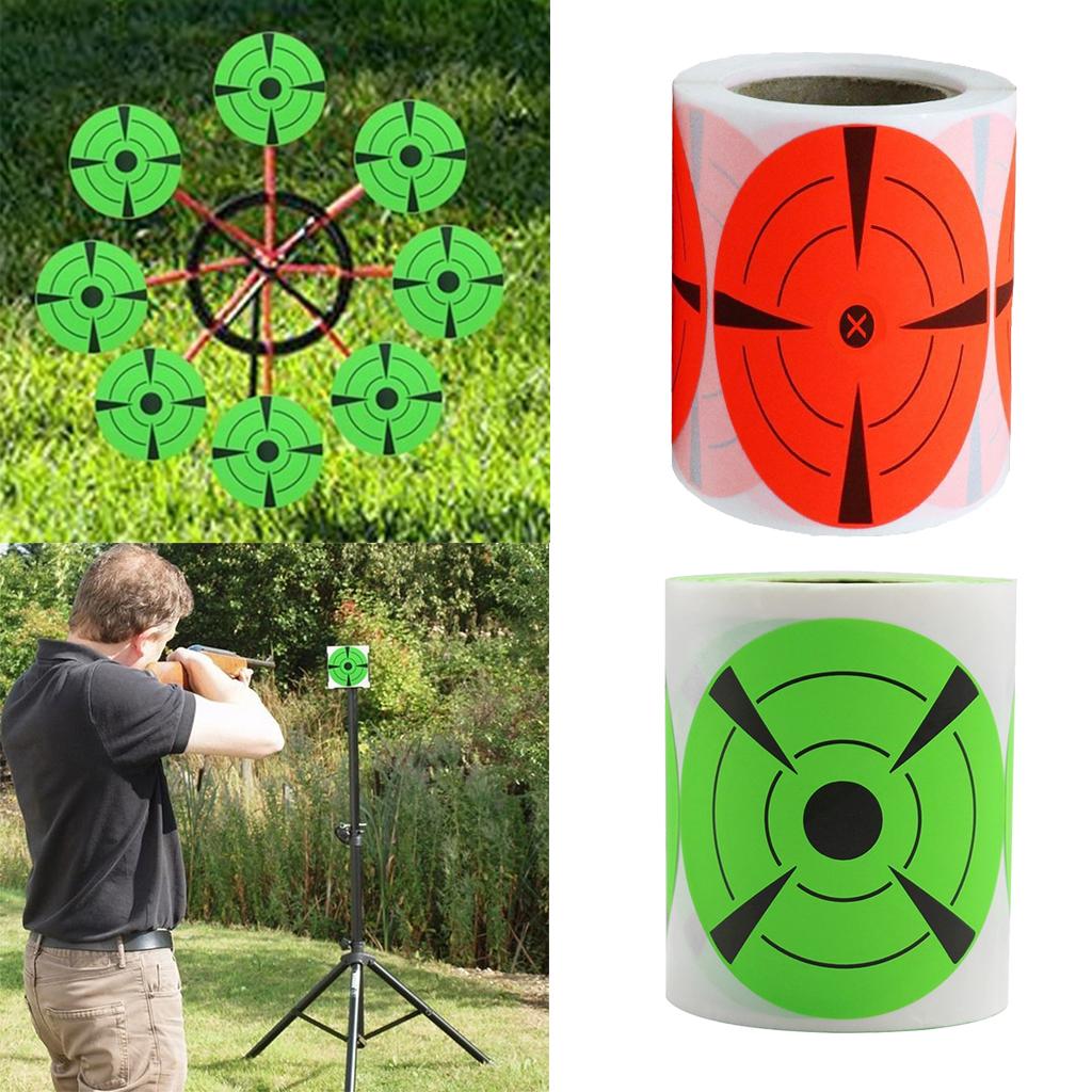 125 Pieces 3inch Diameter Adhesive Shooting Target Round Splatter Sticker Targets Shooting Portable Field Target Roll Shoot Accessories