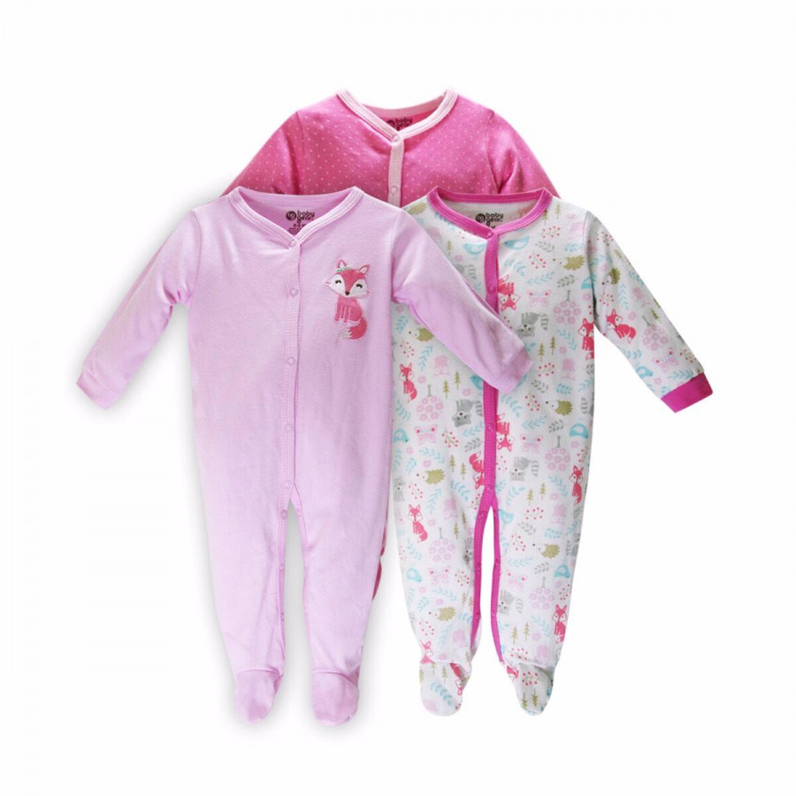 Combo 3 áo liền quần có tất Baby Gear cho bé gái