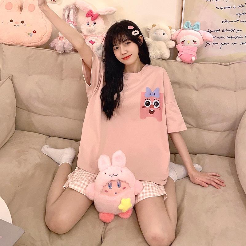 Đồ Bộ Cộc Hè Mới 2023 Mặc Nhà, Bộ Ngủ Ngắn Họa Tiết Vải Mềm Mại CCTT12