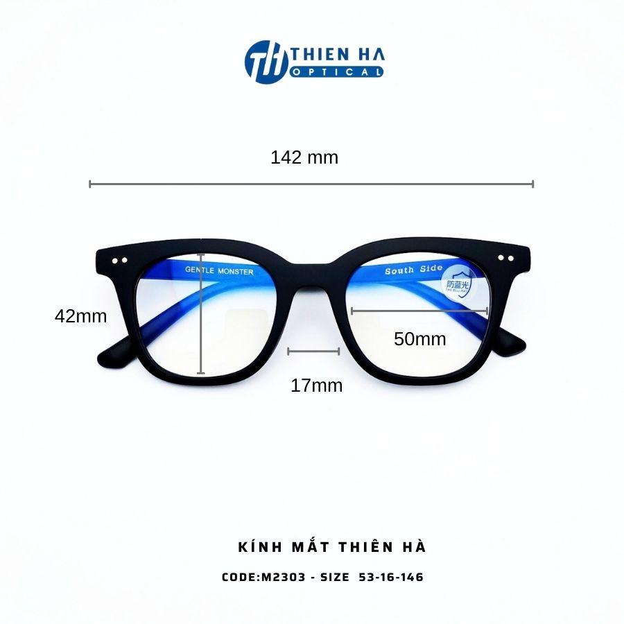 Gọng kính vuông thời trang nam nữ THIÊN HÀ OPTICAL unisex nhựa nhẹ,dáng vuông, gọng to nhiều màu GMT01