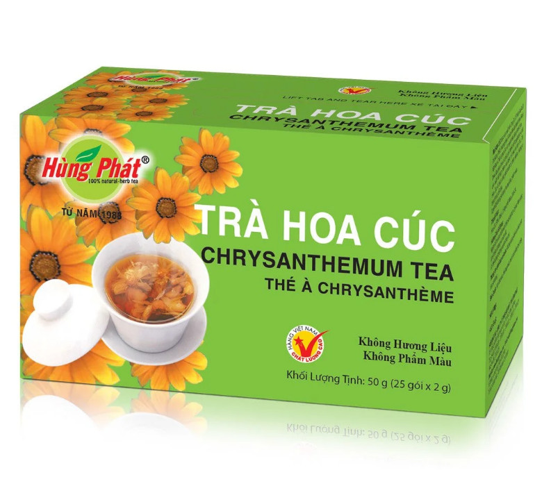 Trà Hoa Cúc Túi Lọc Hùng Phát Thanh Nhiệt Cơ Thể An Giấc Ngủ Ngon Hỗ Trợ Tim Mạch Hộp 25 Gói