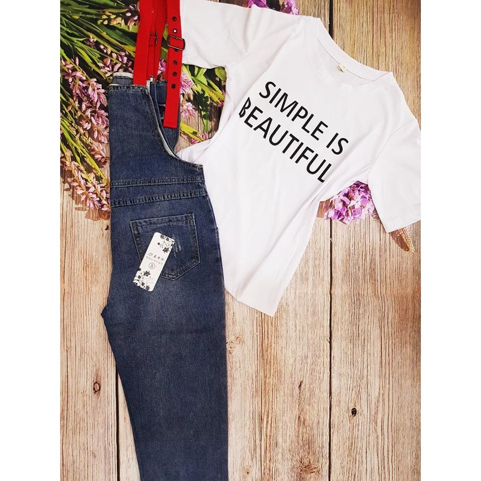 Set Quần Yếm Jean Kèm Áo Thun Cotton phong cách thời trang trẻ trung,năng động. Set Quần Yếm Jean Kèm Áo Thun Cotton thích hợp cho Chị/Em đi chơi hoặc tham dự những buổi tiệc nhỏ nhé