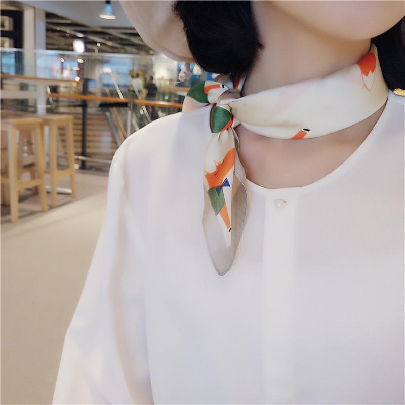 Khăn lụa băng đô kiểu Pháp hình vuông họa tiết thời thượng sang trọng IDOLLY K005