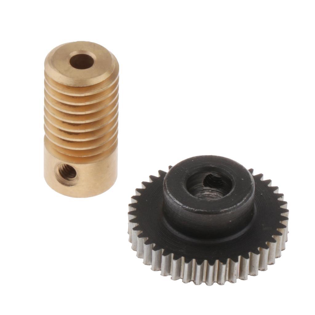 2-4pack 0.5 Modulus Steel Worm Gear Wheel + Brass Gear Shaft Set Hole 3.175mm