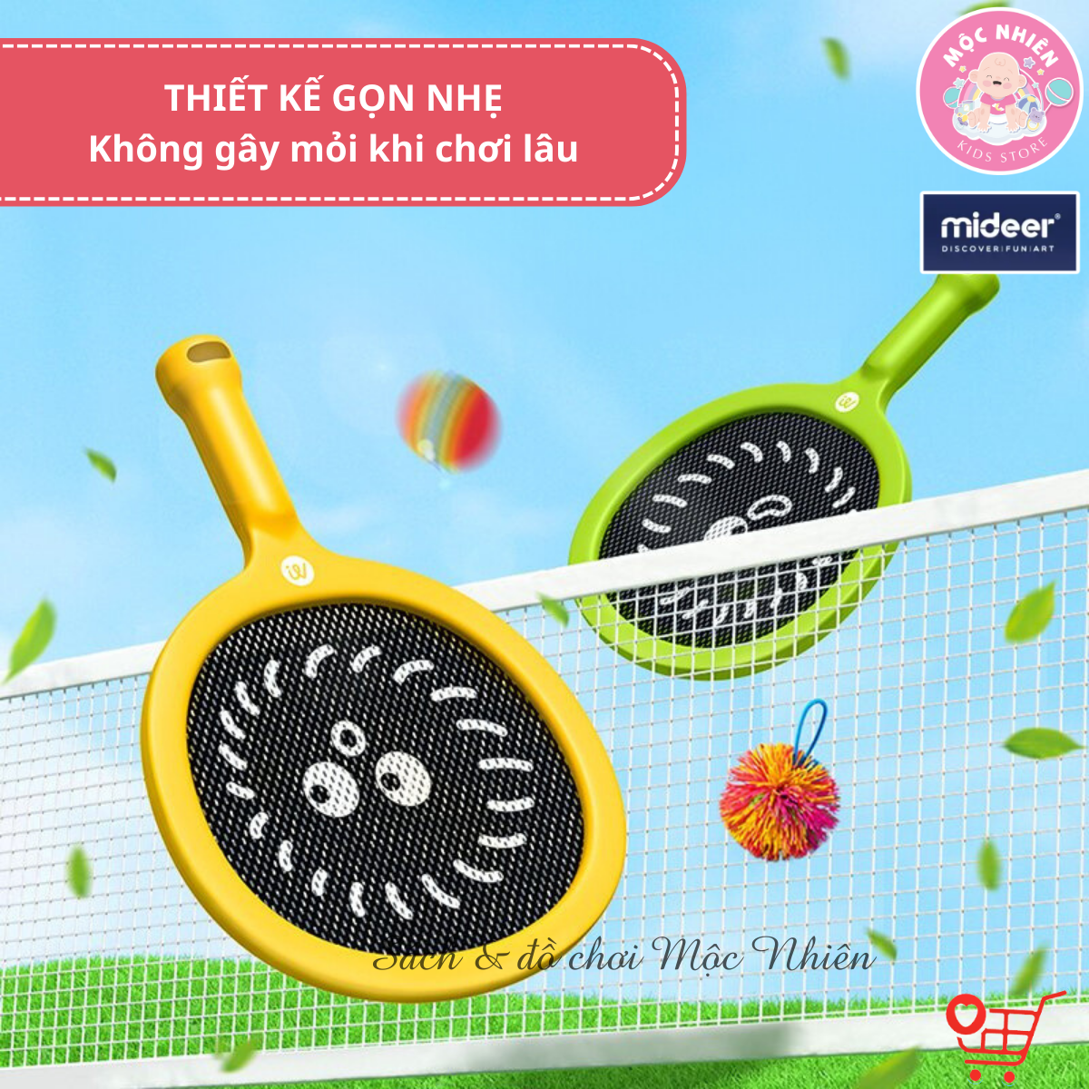 Vợt cầu lông trẻ em cho bé Mideer Kids Junior Racket 2in1, Đồ chơi thể thao cho bé