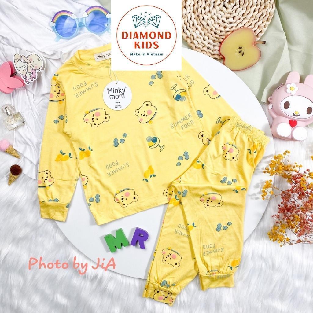 Bộ Dài Tay MINKY MOM Thun Lạnh, Quần Áo Trẻ Em Bé Trai Bé Gái In Hình Dễ Thương vải mềm mịn thoáng mát TD.1