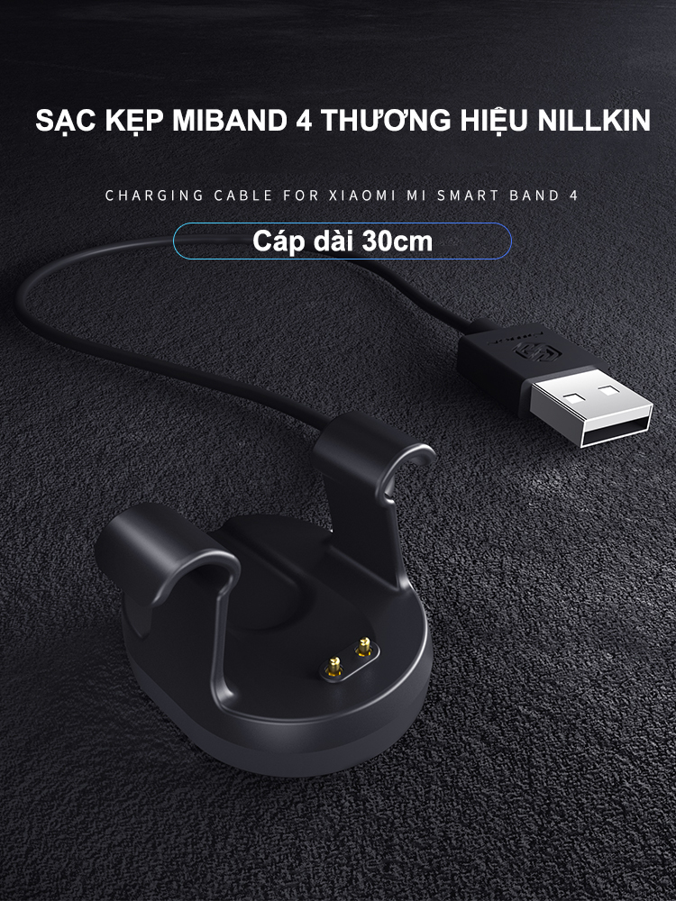 Cáp sạc kẹp Xiaomi Miband 4 Nillkin - Hàng Nhập Khẩu