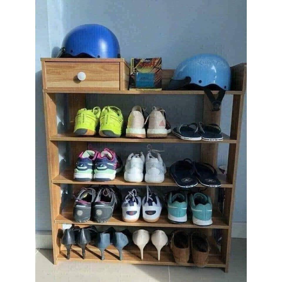 Tủ Giày Gỗ 5 Tầng, Kệ Để Giày Dép Có Ngăn Kéo