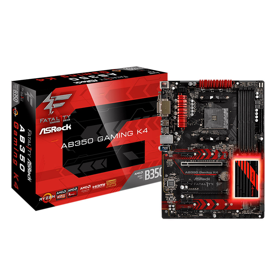 Bo Mạch Chủ Mainboard ASRock AB350 Gaming K4 Socket AM4 - Hàng Chính Hãng