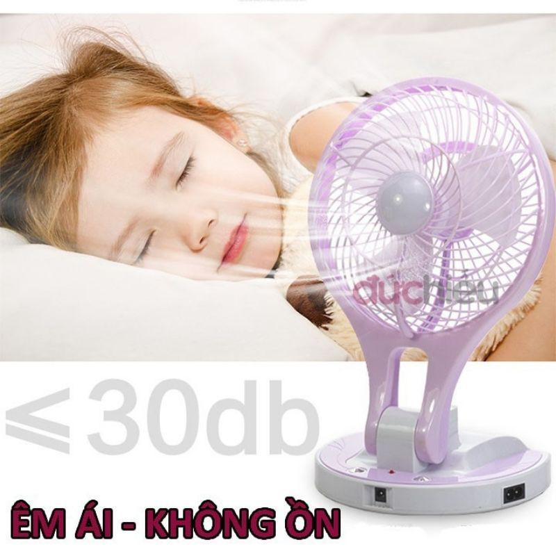 QUẠT GẤP TÍCH ĐIỆN MINI FAN JR-5580 CÓ THỂ SẠC HOẶC SỬ DỤNG ĐIỆN TRỰC TIẾP, CÓ ĐÈN SIÊU SÁNG-MÀU NGẪU NHIÊN