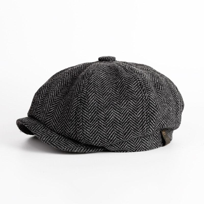 Unisex Thu Đông Newsboy Mũ Lưỡi Trai Nam Nữ Ấm Áp Tweed Hình Bát Giác Mũ Dành Cho Nam Thám Tử Nón Retro Dẹt Mũ Chapeau