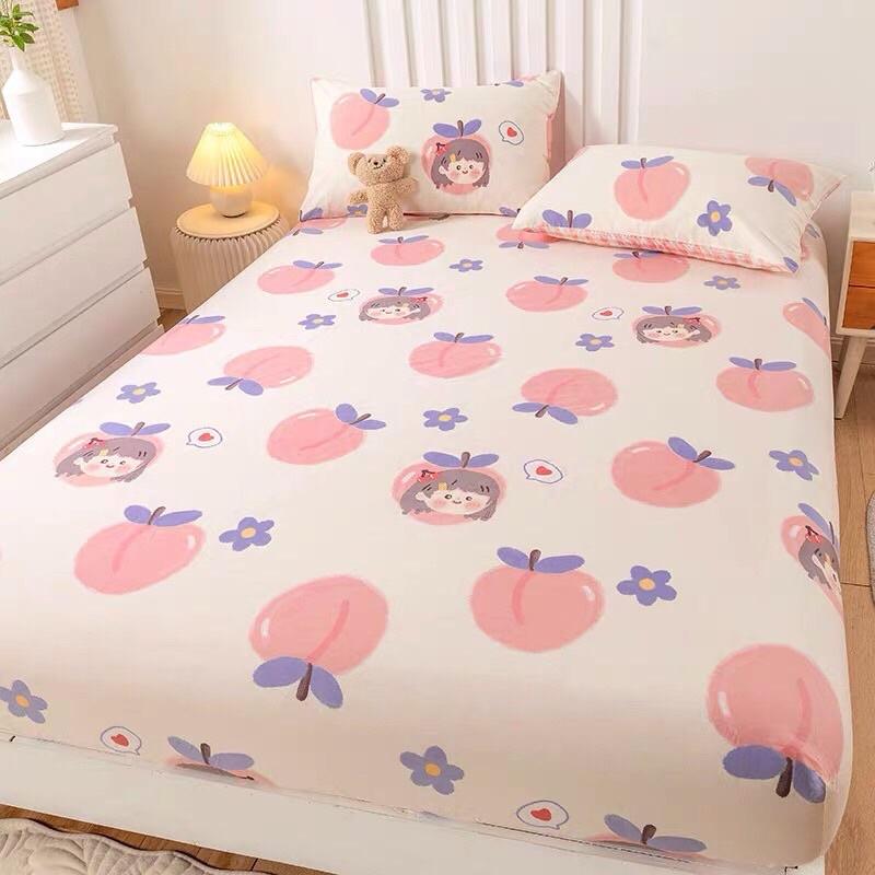 Ga Gối Cotton 100% Hàng Nhập Khẩu 3 Món Thỏ Hồng dành cho bé gái