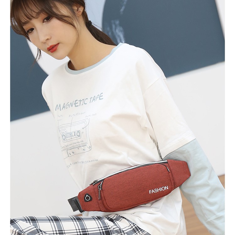 Túi bao tử, túi đeo chéo nam nữ vải bố FASHION size 30cm
