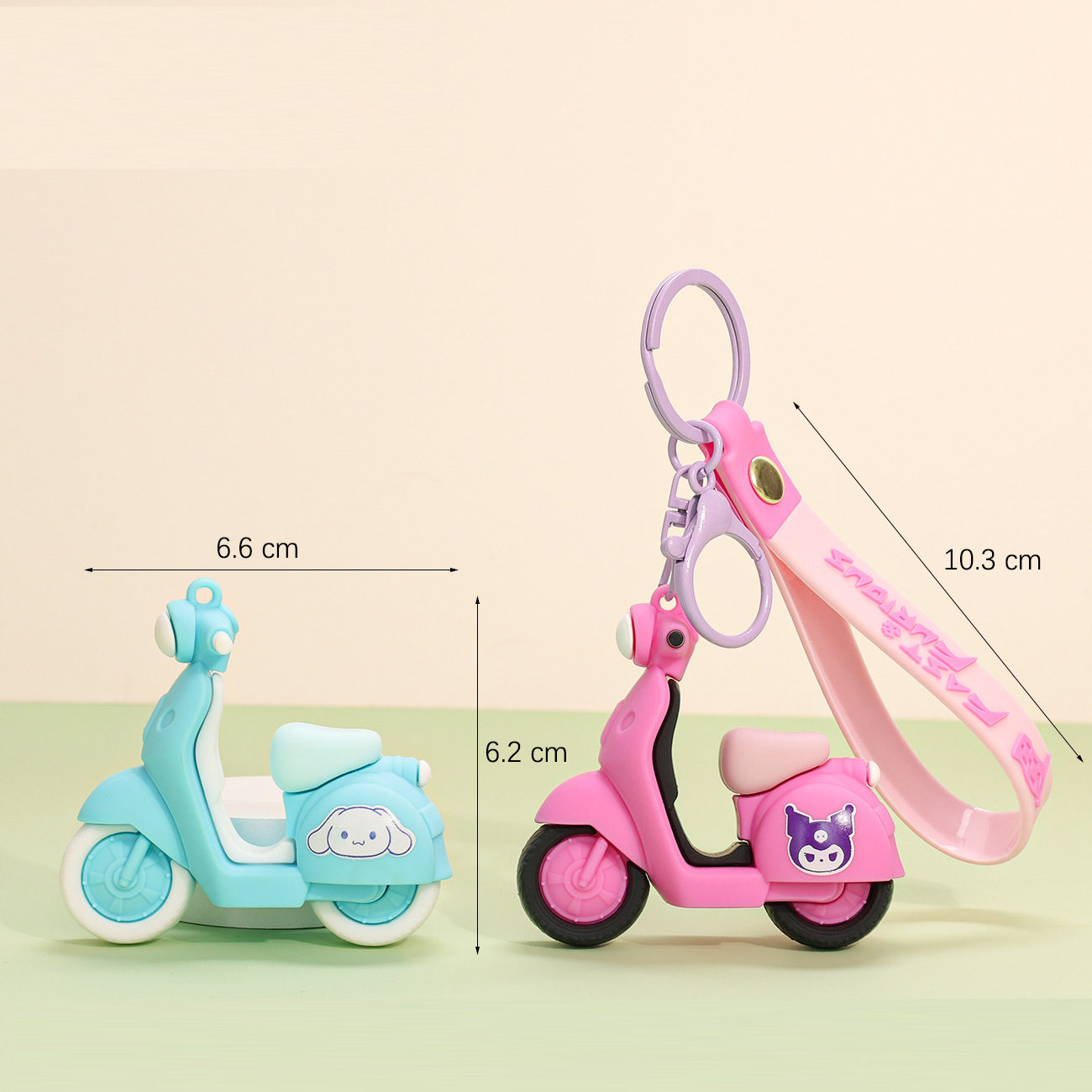 Móc khóa xe điện Sanrio sáng tạo túi nhựa mềm mặt dây chuyền búp bê hoạt hình móc khóa xe hơi - MK8026