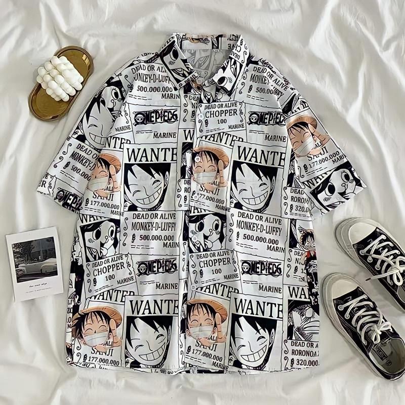 Áo sơmi Tay Lỡ Unisex Luffy One Piece