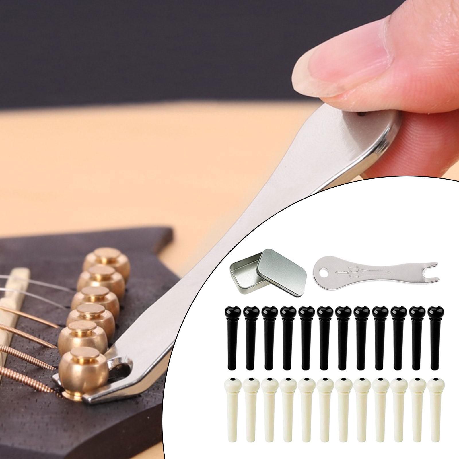 24Pcs Acoustic Guitar Bridge Pins Replacement String Peg for Acoustic Guitar