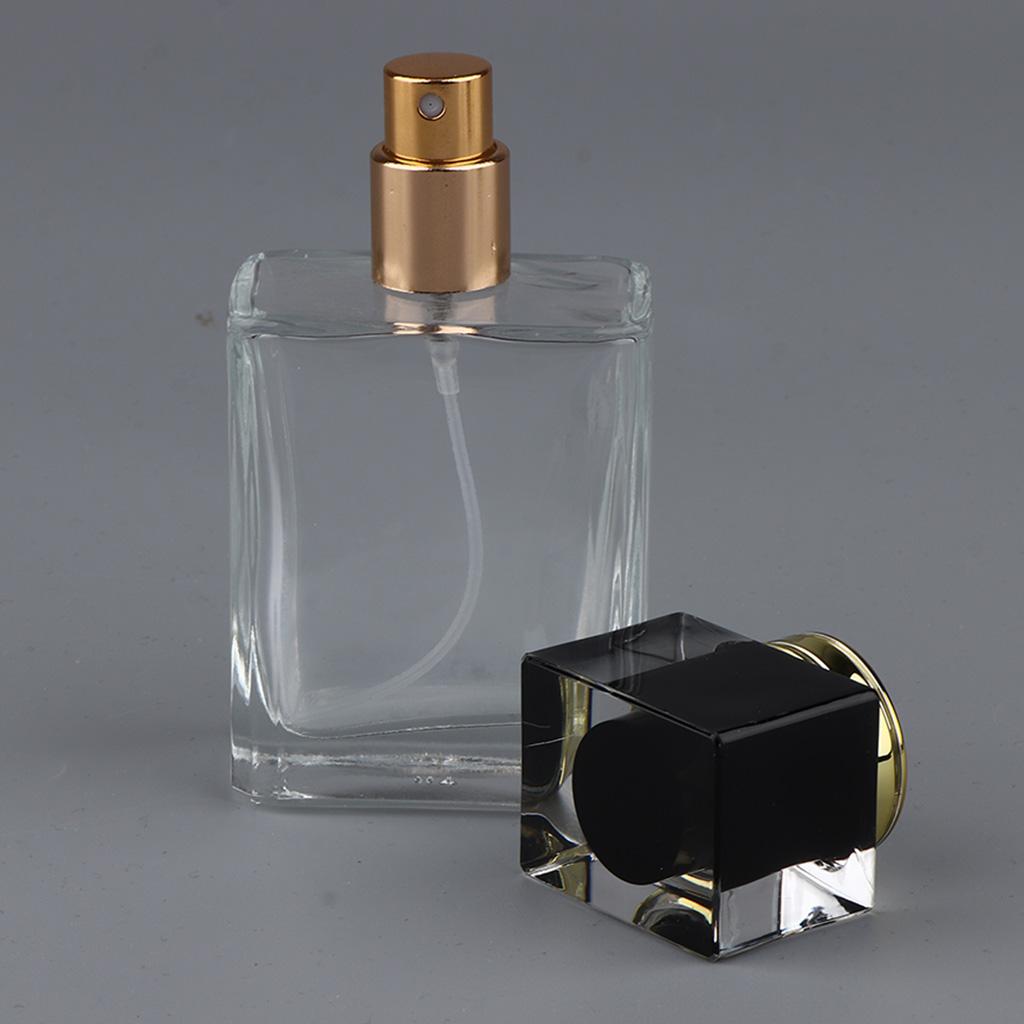 Empty Glass Perfume Fragrance Bottle Aftershave Spray Containers 50ml Black