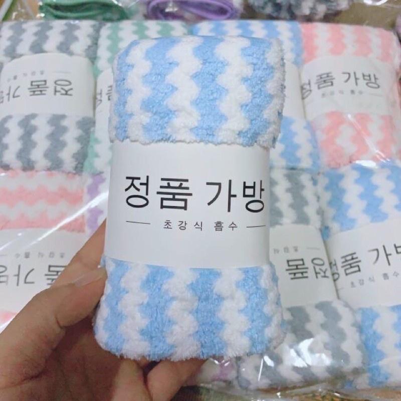 Set 5 Khăn Mặt Lông Cừu Xuất Hàn Cao Cấp Siêu Mền Mịn Thấm Hút Tốt