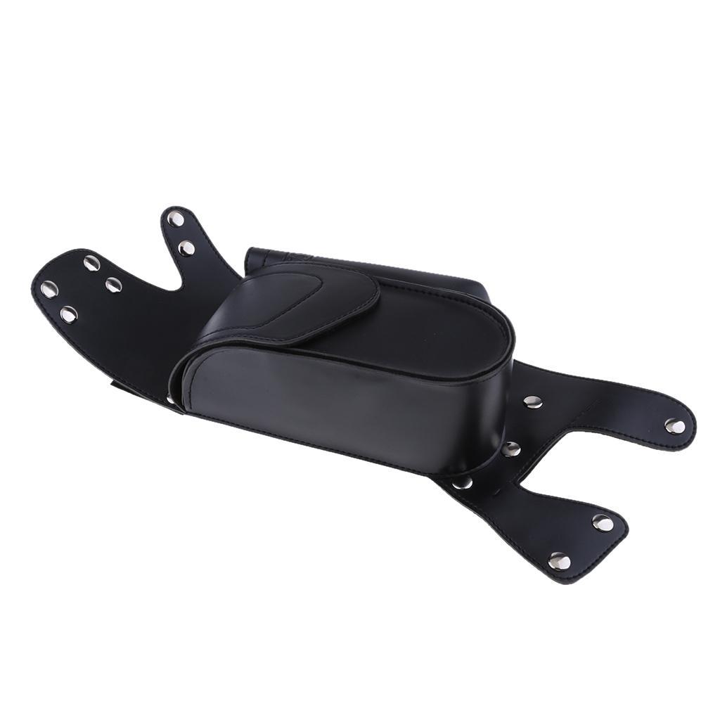 Black PU Leather Right Side Saddlebag Water Bottle Holder Fit for Harley