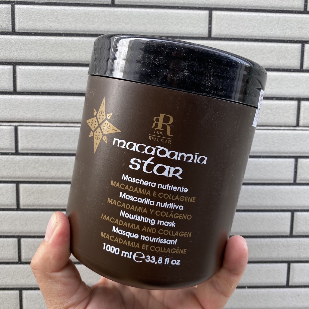 Dầu hấp phục hồi tóc hư tổn Rrline Macadamia Collagen Star Mask 1000ml