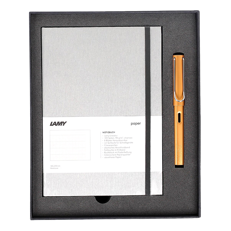 Gift Set Lamy Notebook A5 Softcover Grey + Lamy Al-Star Bronze - GSNAl009