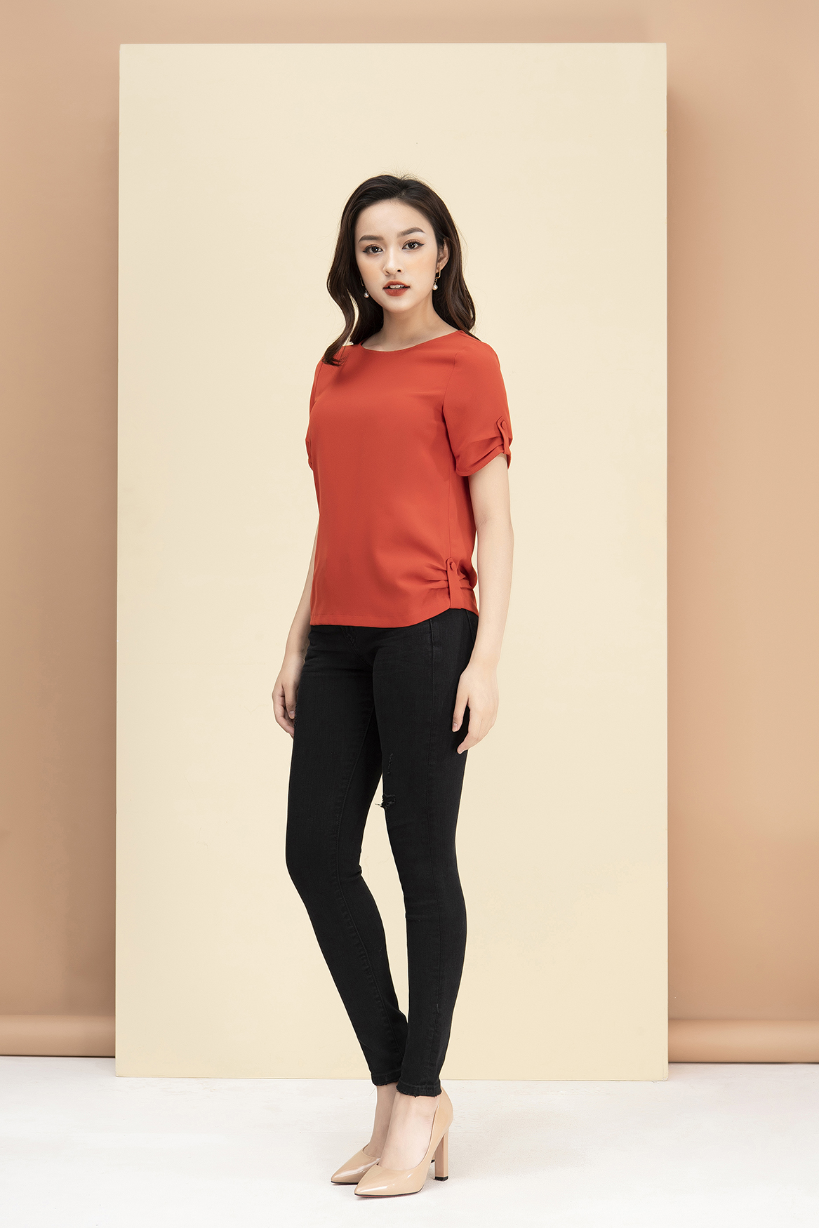 Áo Sơ Mi Nữ Ngắn Tay Cao Cấp LUPERI LFSM1119 Chất Liệu Lụa Cho Nữ Công Sở