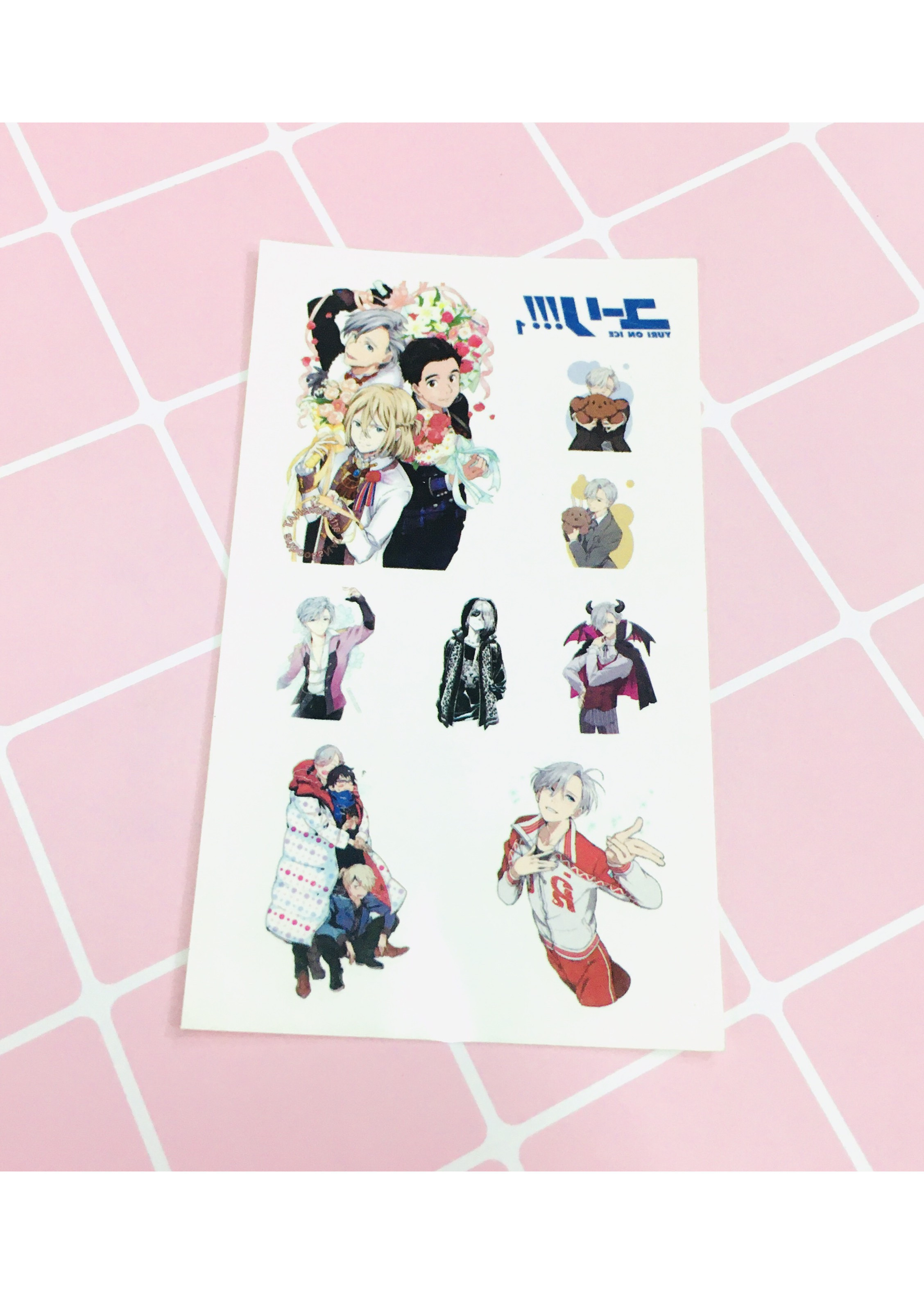 Set 5 Bảng hình xăm Yuri On Ice Sticker Tattoo