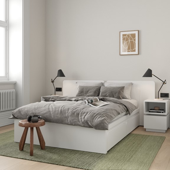 SELINA, Giường ngủ 2 hộc tủ kéo BED_129, 207x207x90cm