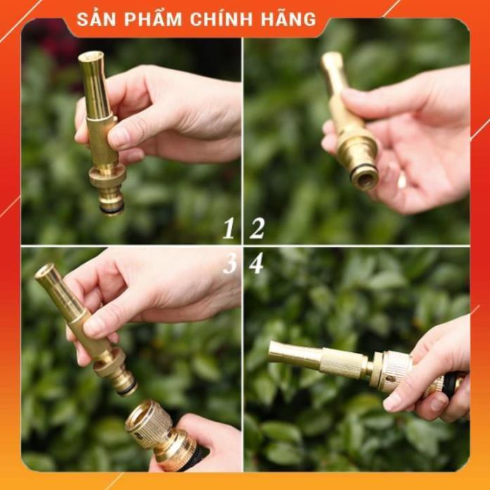 ️️ Bộ dây vòi xịt nước rửa xe, tưới cây , tăng áp 3 lần, loại 7m, 10m 206587 cút sập,nối vàng + mở chai
