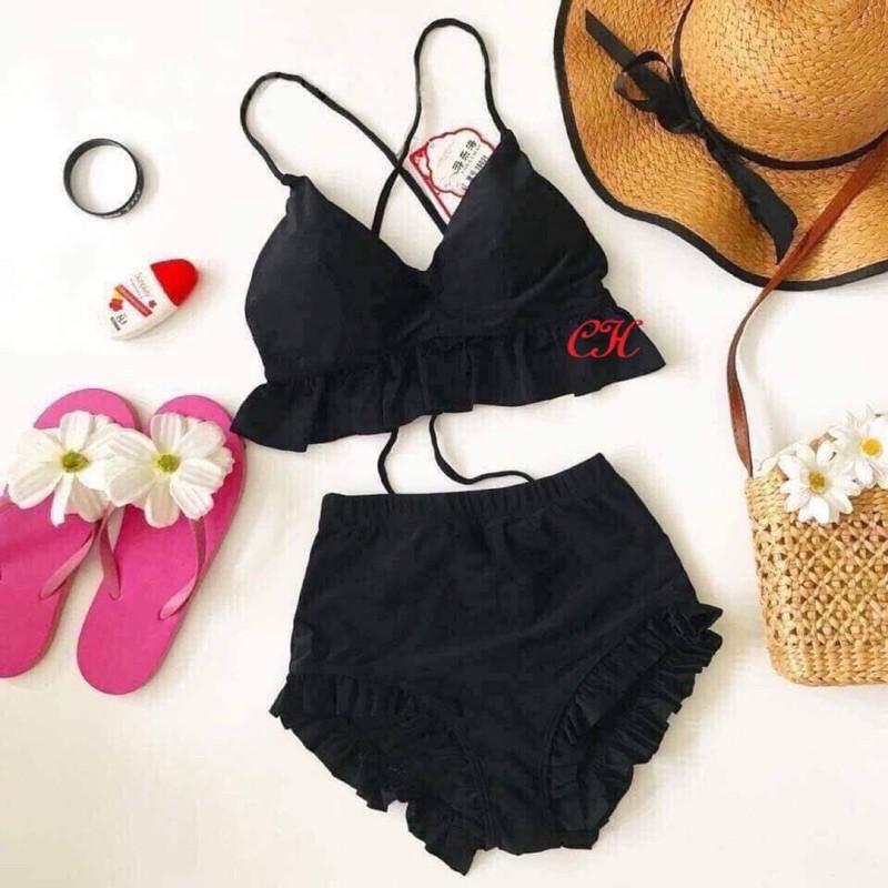 Sét bikini rua bèo áo dây có độn ngực COH588
