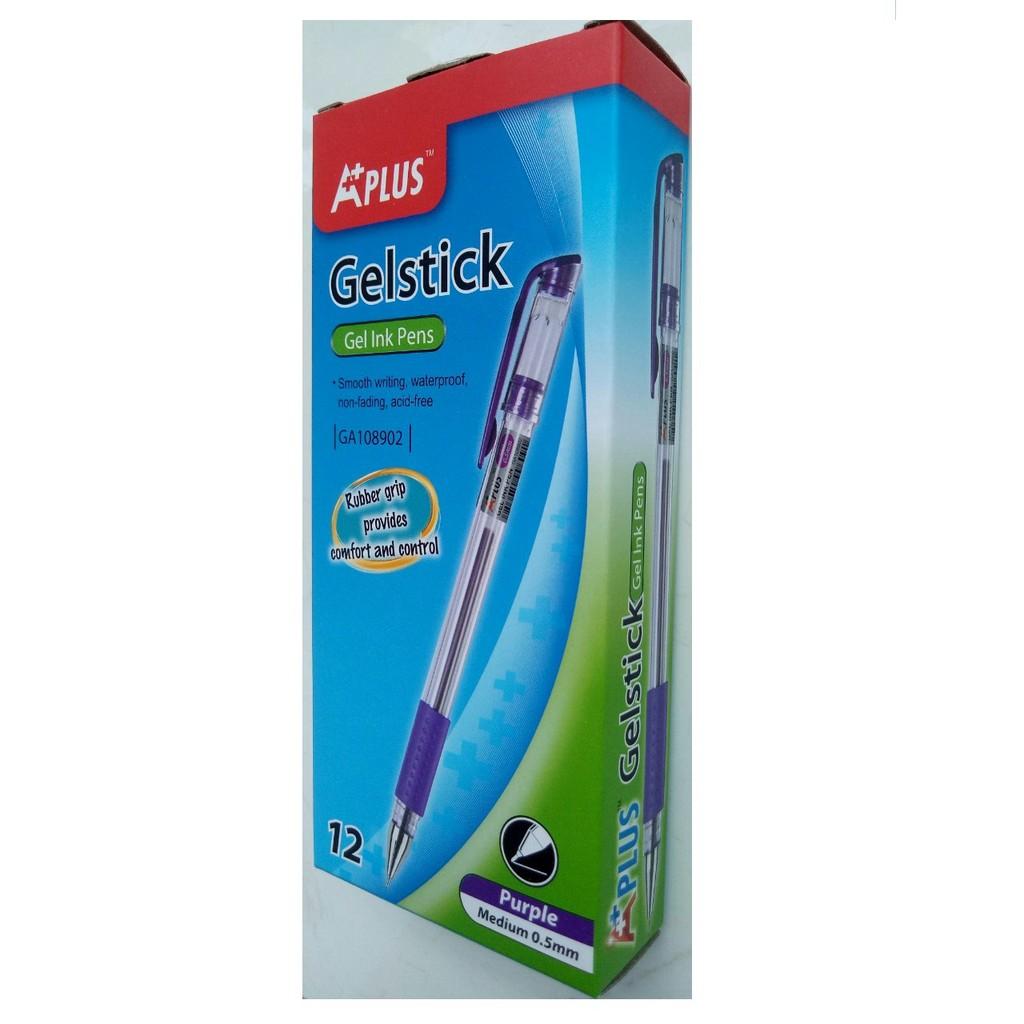 Combo hộp 12 cây bút gel GA108902 đen/đỏ/tím/xanh 0.5mm