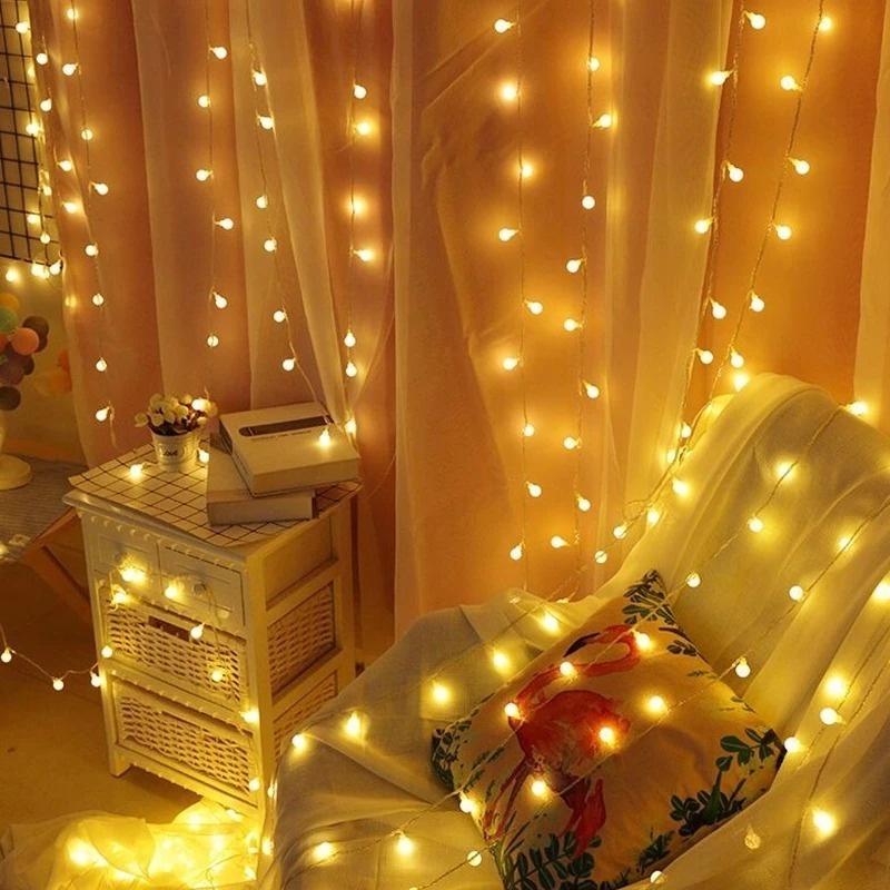 Dây đèn LED bóng tròn 1.5/3/4/5m nhiều màu sắc chống thấm nước trang trí nhà cửa/tiệc cưới/giáng sinh