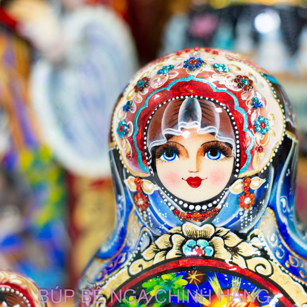 BỘ BÚP BÊ NGA MATRYOSHKA CAO CẤP 5 LỚP 15CM "CỔ TÍCH ÔNG LÃO ĐÁNH CÁ VÀ CÁ VÀNG" CỰC ĐẸP VÀ SANG TRỌNG