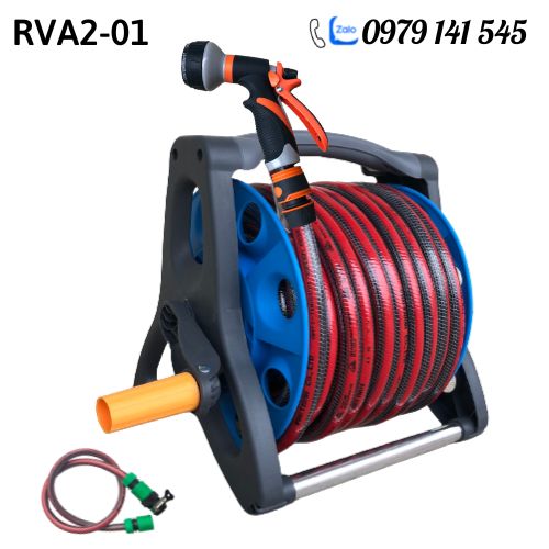 Bộ Rulo Tưới Cây, Rửa Xe Đa Năng RVA2, 20m Dây tưới 5 lớp Cao cấp siêu bền, chống gập chống xoắn kèm đủ Vòi tưới và phụ kiện nối nhanh dễ dàng sử dụng / Hồng Thanh Garden