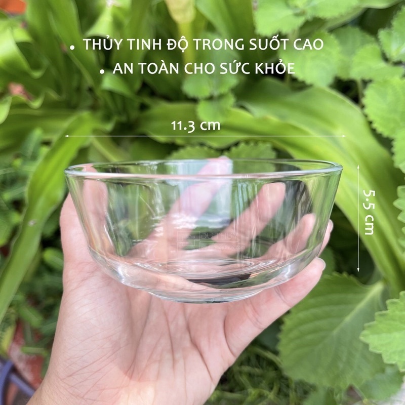 Bộ 6 Bát Ăn Cơm Thủy Tinh Đường Kính 11.5 CM