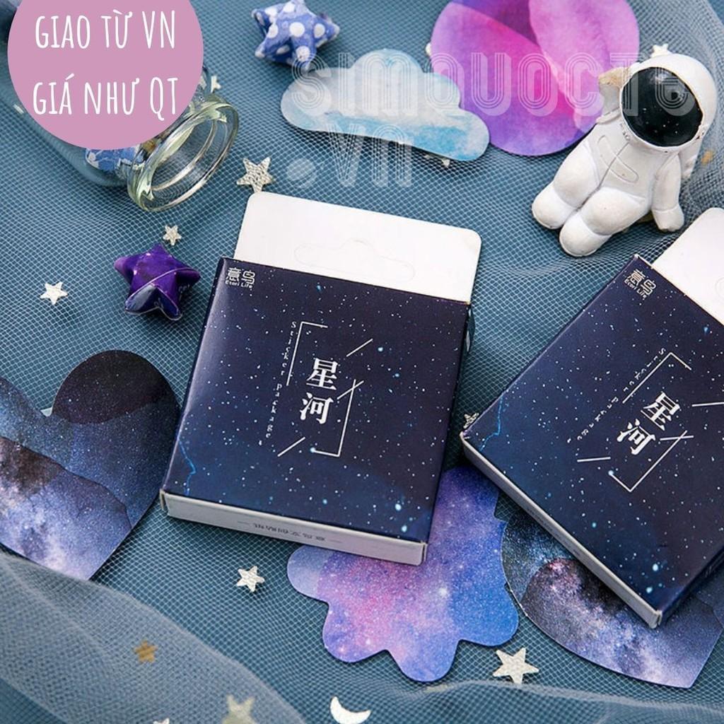 Hộp 45 sticker nhãn dán đáng yêu trang trí điện thoại vật dụng học tập gia đình Galaxy Star Sky ST123