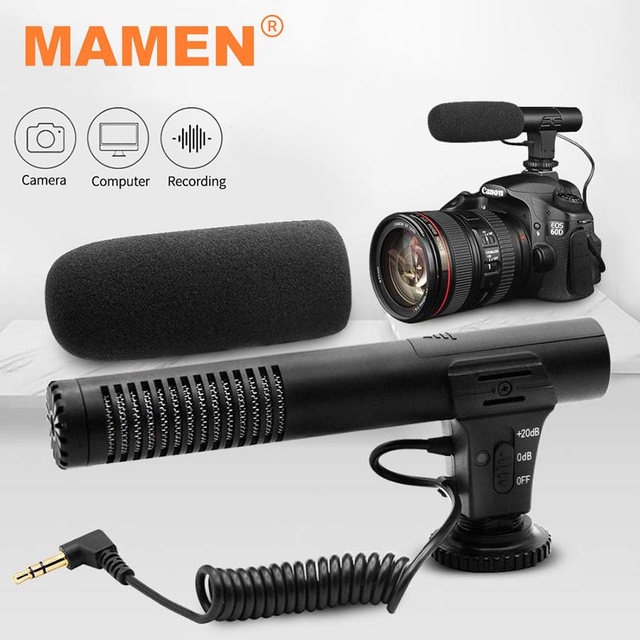 Mamen Condenser Quay Video Vlog Micro Cắm 3.5Mm Phòng Thu Micro Cho Máy Tính Máy Ảnh Cho Máy Ảnh Nikon Canon DSLR