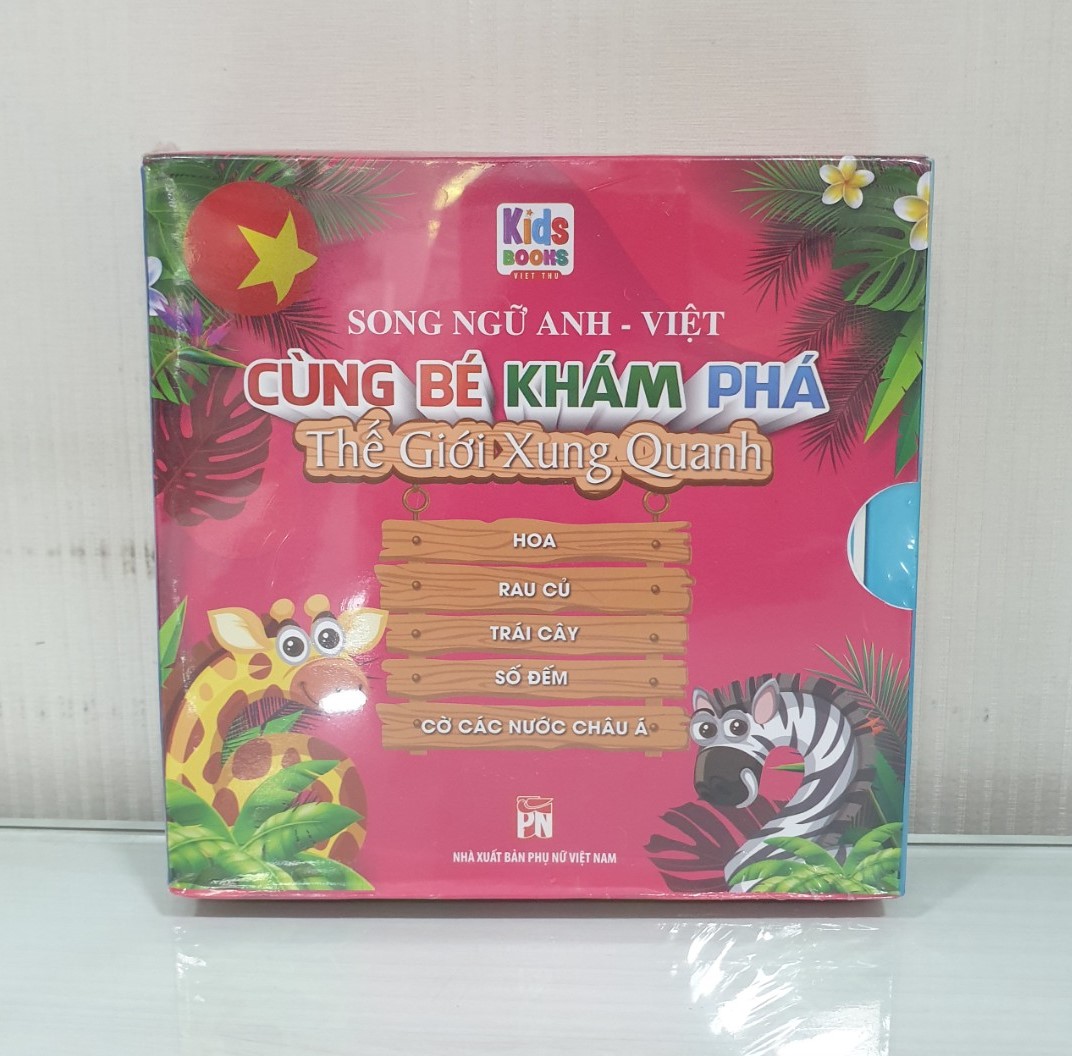 Combo Sách Song Ngữ Anh - Việt: Cùng Bé Khám Phá Thế Giới Xung Quanh : Hoa - Rau Củ - Trái Cây - Số Điếm - Cờ Các Nước Châu Á