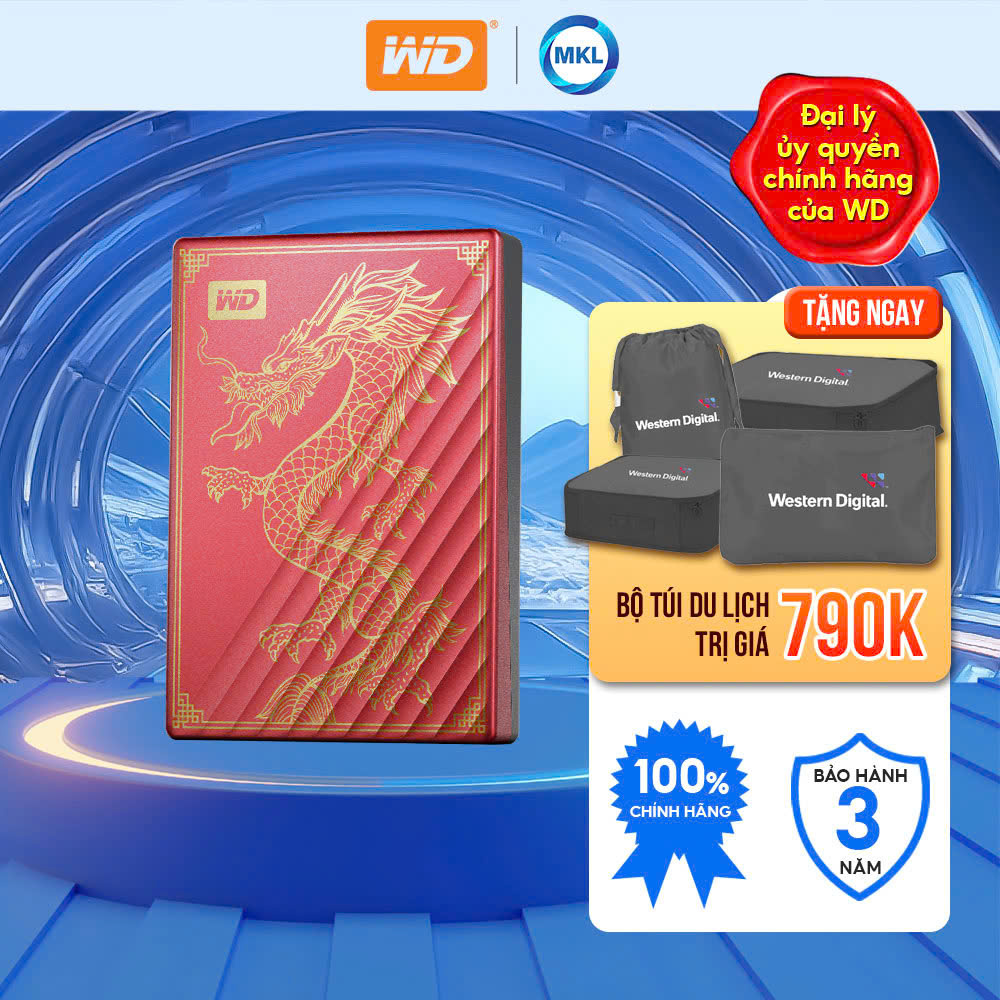 Ổ cứng di động 2TB WD My Passport Ultra Limited Edition Dragon USB 3.2 Type-C Hàng chính hãng