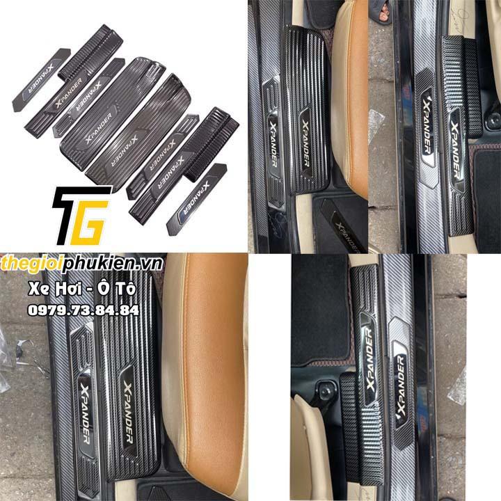 Bộ Ốp bậc cửa, Nẹp bước chân Mitsubishi Xpander vân Carbon