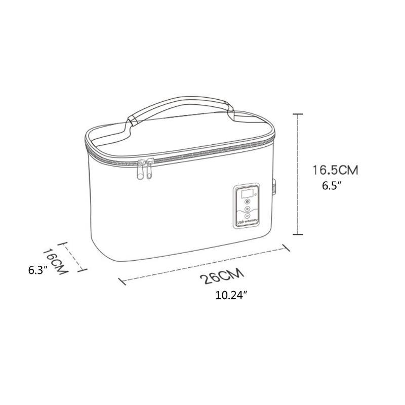 USB Màn Hình Hiện Thị Thông Minh Sữa Bình Nóng Lạnh Túi Khăn Lau Ướt Thực Phẩm Làm Nóng Cách Nhiệt Túi 6.8L Công Suất Lớn