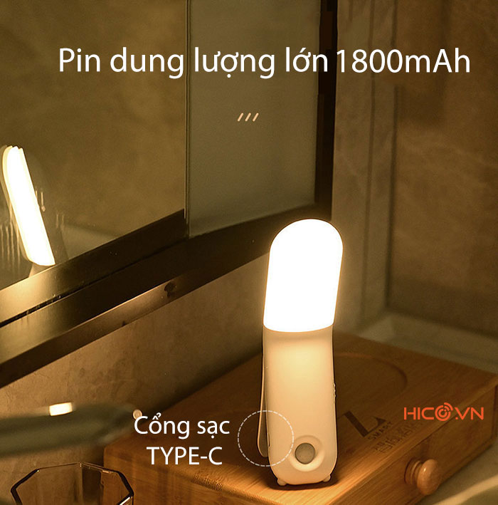 Đèn ngủ thông minh, cảm ứng 1 chạm đổi màu thông minh, xoay 270, pin 1800mAh - CL060 Đèn Đọc Sách Bảo Vệ Mắt Không Dây Gắn Tường Tiện Dụng