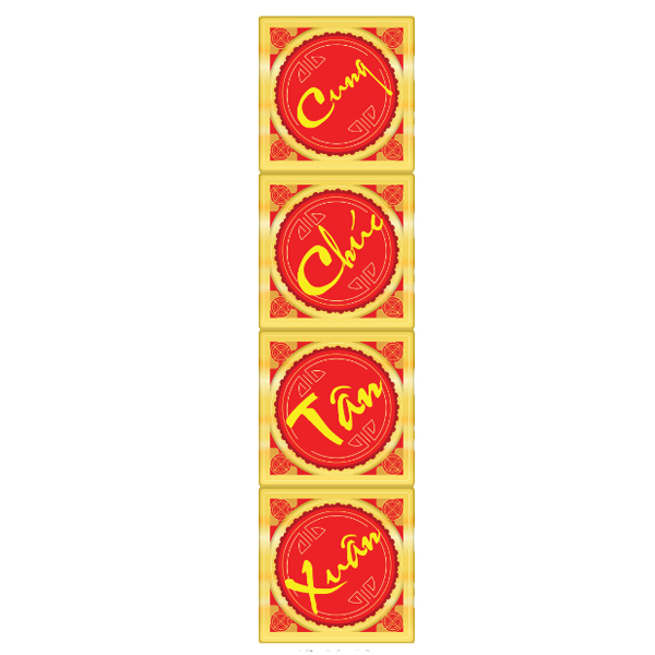 Decal Dán Tường Trang Trí Tết Liễn Xuân Số 1