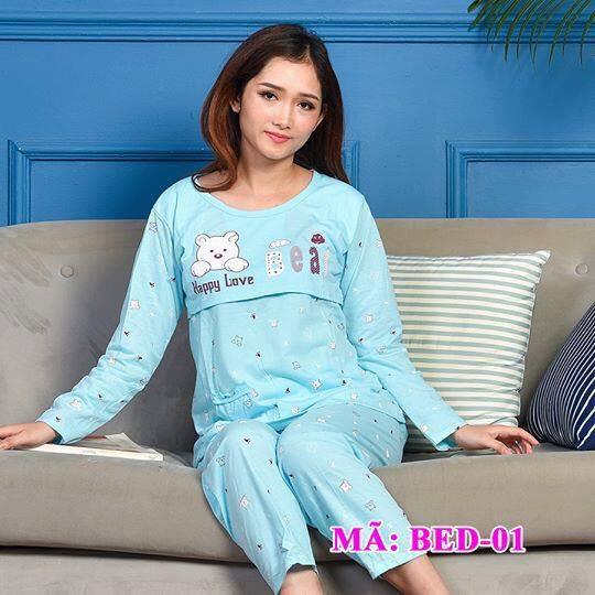 bộ cotton sau sinh bear cho mẹ