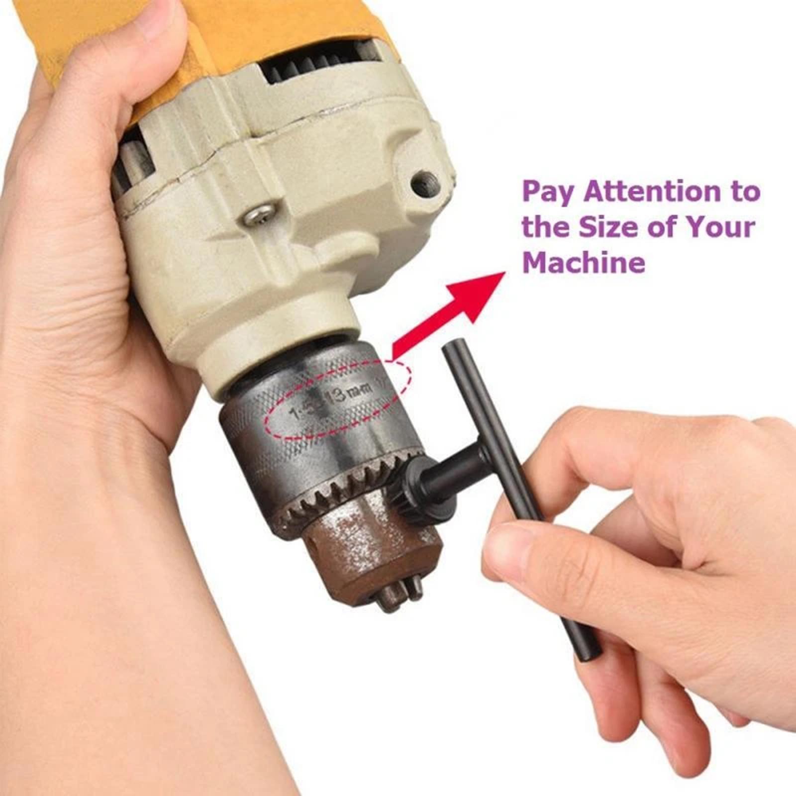 Drill Chuck Key Wrench, Electric Drill Chuck, 4 Ways Chuck Key, for Tighten Drill Combination Hand