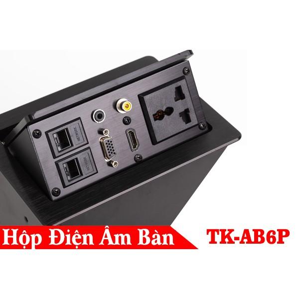 Hộp Ổ Cắm Điện Âm Bàn HDMI-VGA-AV-LAN TK-AB6P