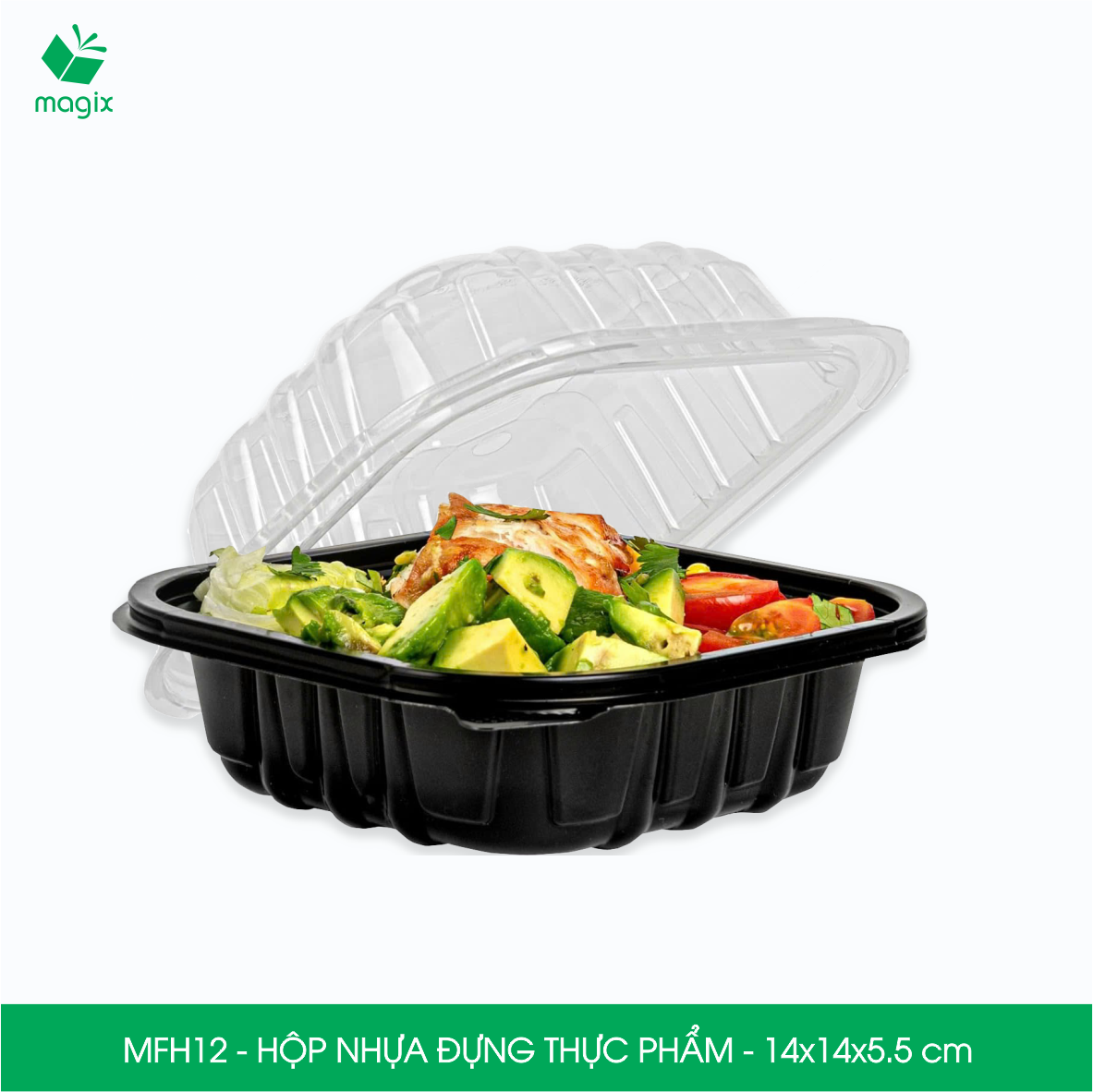 MFH12 - 50 Hộp nhựa đế đen nắp trong HT12