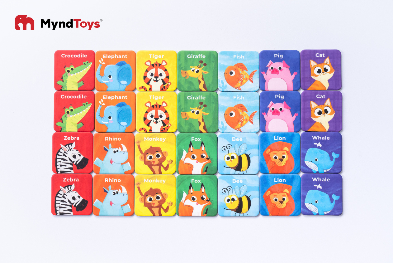 Đồ Chơi Xếp Hình MyndToys - Animal Twins - Memory Matching Game 48 Thẻ Dành Cho Các Bé Trên 2 Tuổi