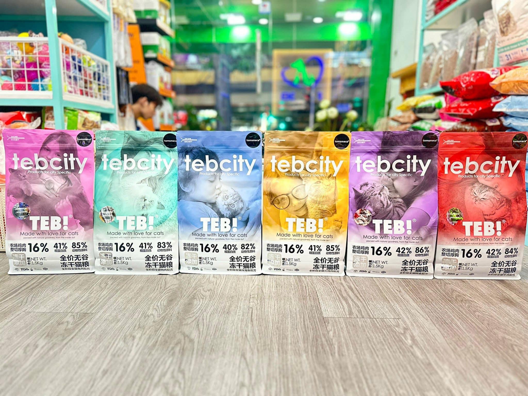 Hạt Teb City Mix Thịt Gà Sấy Cho Mèo Mọi Lứa Tuổi 1,5kg